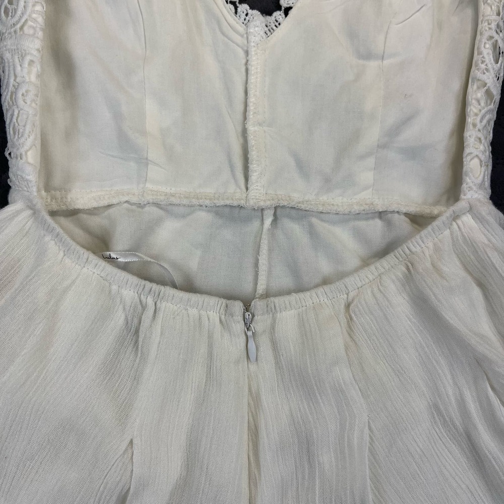 Lulus Romper Womens XS White Boho Spring Bride Crochet Lace Star Spangled Romper - Picture 12 of 13